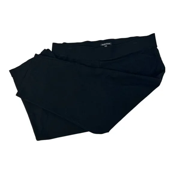 Eileen Fisher Stretch Crepe Straight Pant Women Size Large Black | Quiet Luxury - Picture 3 of 11